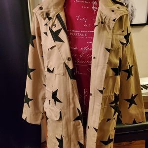 Military Tan Jacket, Black Stars